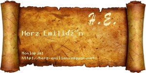 Herz Emilián névjegykártya
